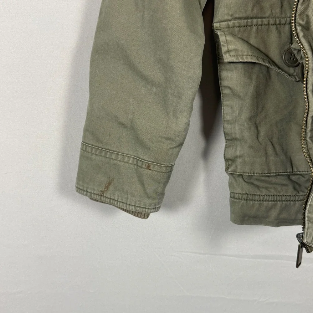 Tommy Hilfiger Field Jacket Boys S 8/10 Olive Green Good Utility Cargo Coat